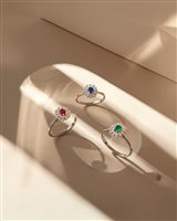 Fabriano - Piazza del Comune 25 - Ring Bliss Woman Bl girasole in White Gold Zaffiro 0.21 Ct 20109815 - 20109815